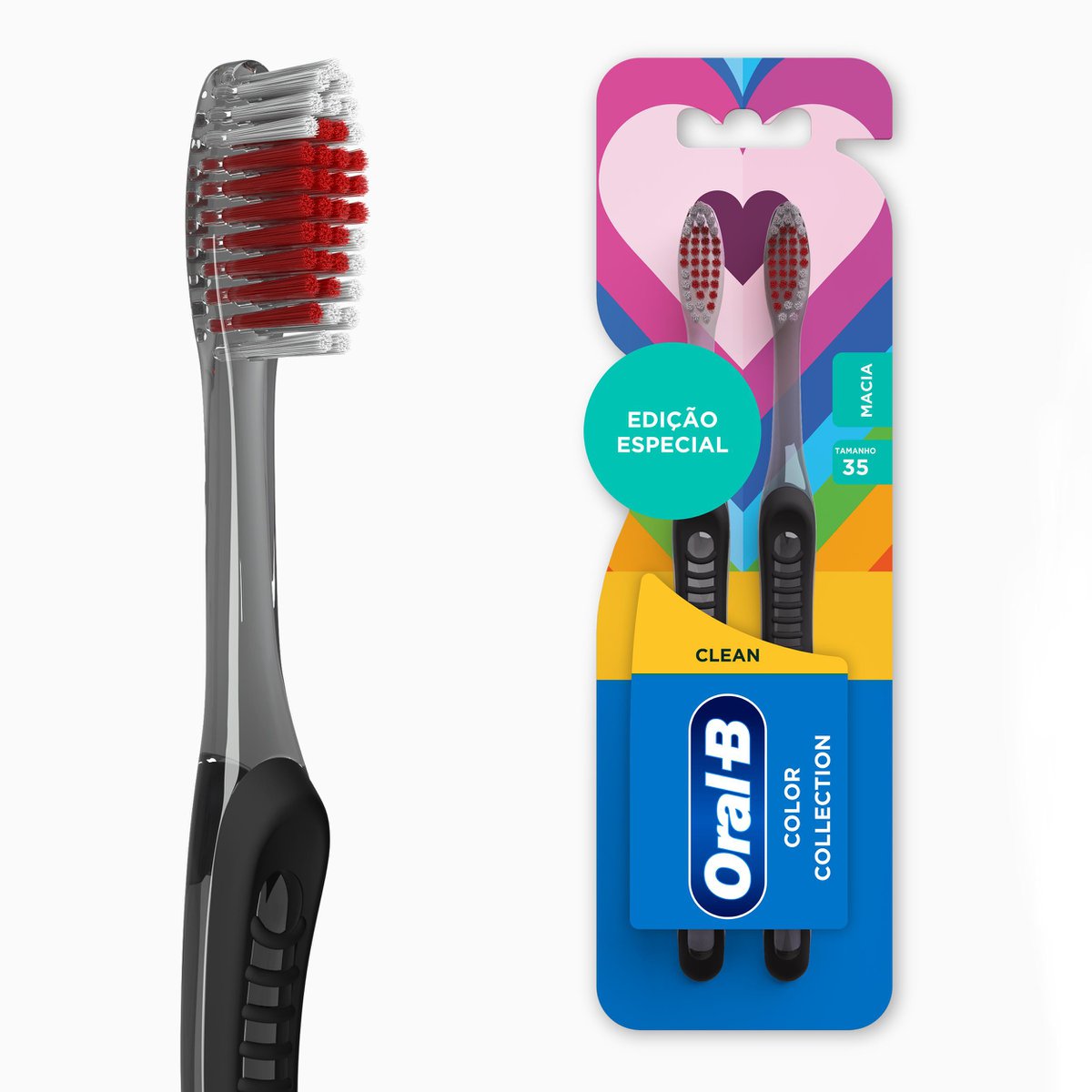 Encontraproduto.com.br - Escova Dental Oral-B Color Collection Macia Com 2 Unidades