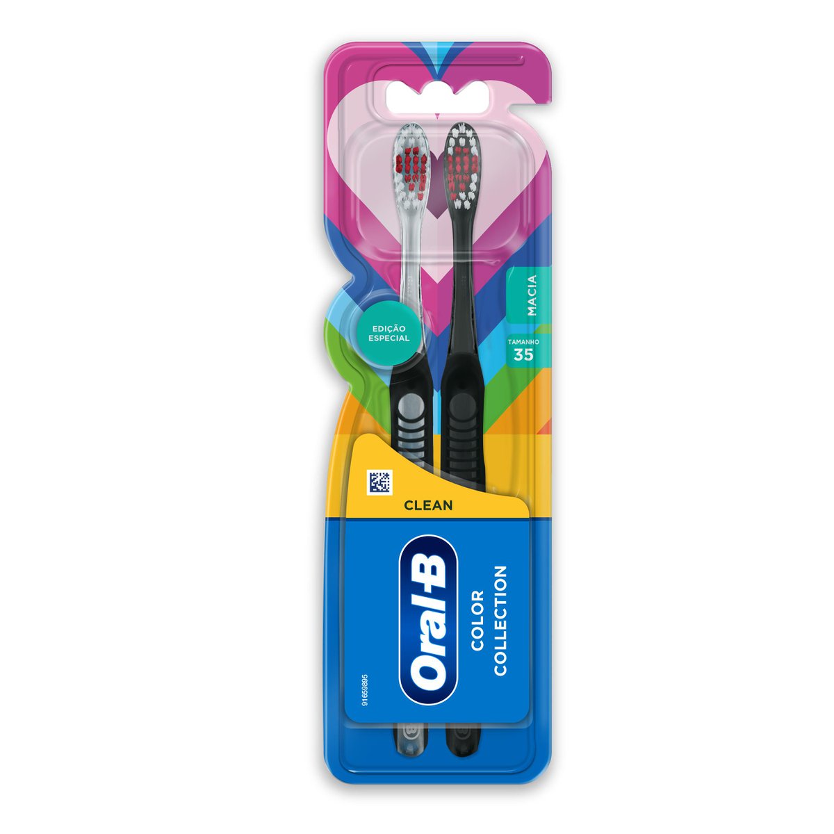 Encontraproduto.com.br - Escova Dental Oral-B Color Collection Macia Com 2 Unidades