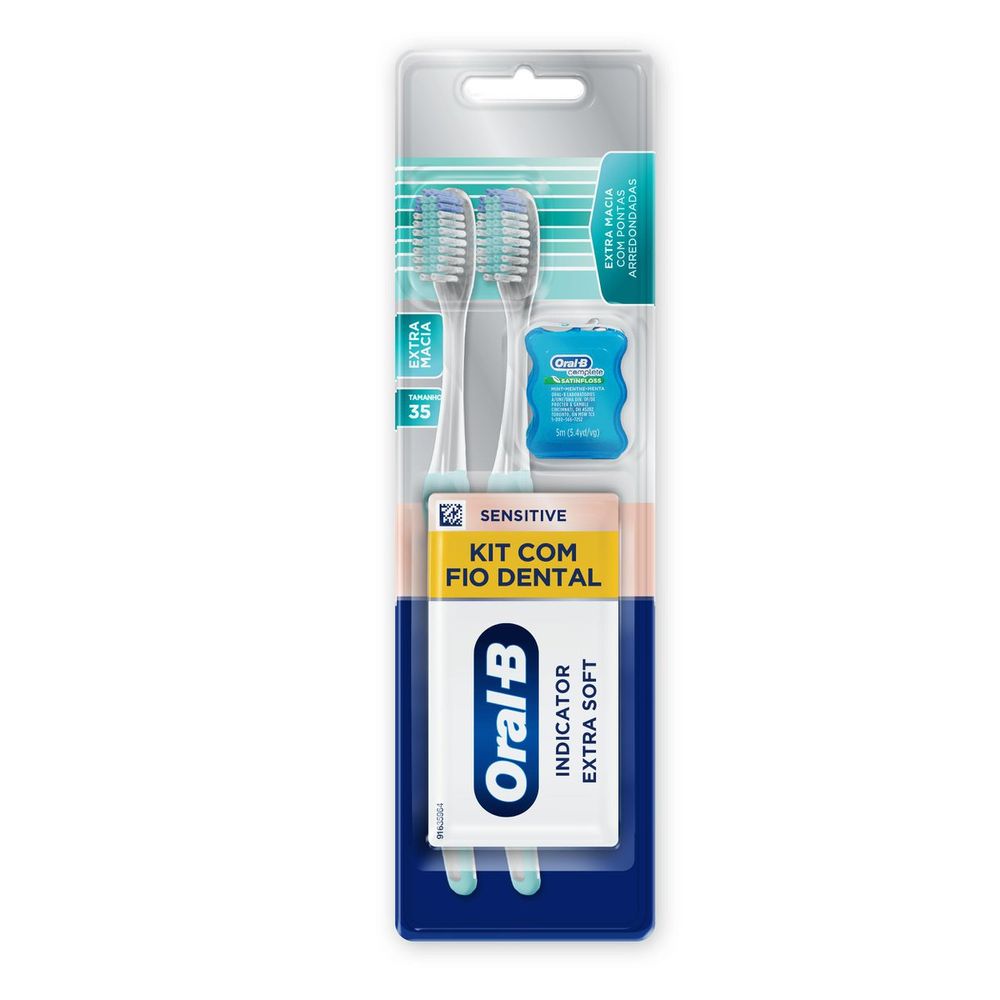 Escova Dental Oral-B Sensitive Indicator Extra Macia Com 2 Unidades ...