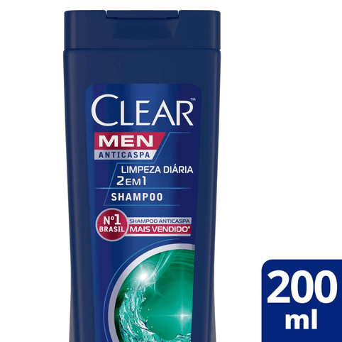 Shampoo Anticaspa Clear Men 2x1 Limpeza Diária 200ml