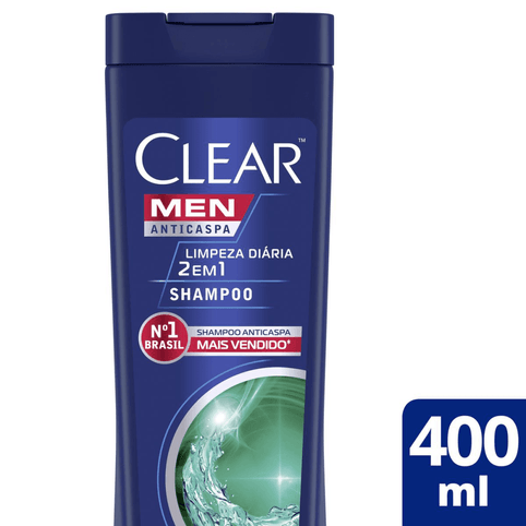 Shampoo Clear Men 2x1 Limpeza Diaria 400ml