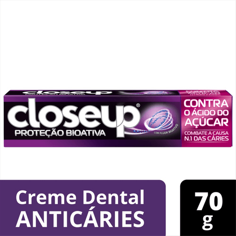 Creme Dental Close Up Proteção Bioativa Contra o Ácido do Açúcar 70g