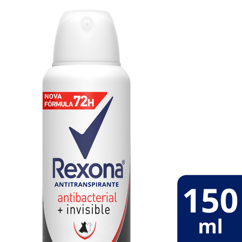 Desodorante Aerosol Rexona Women Antibacterial Invisible 90g 150ml