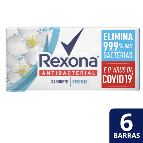 Kit Sabonete Barra Rexona Antibacterial Fresh 84g com 6 Unidades Leve Mais Pague Menos