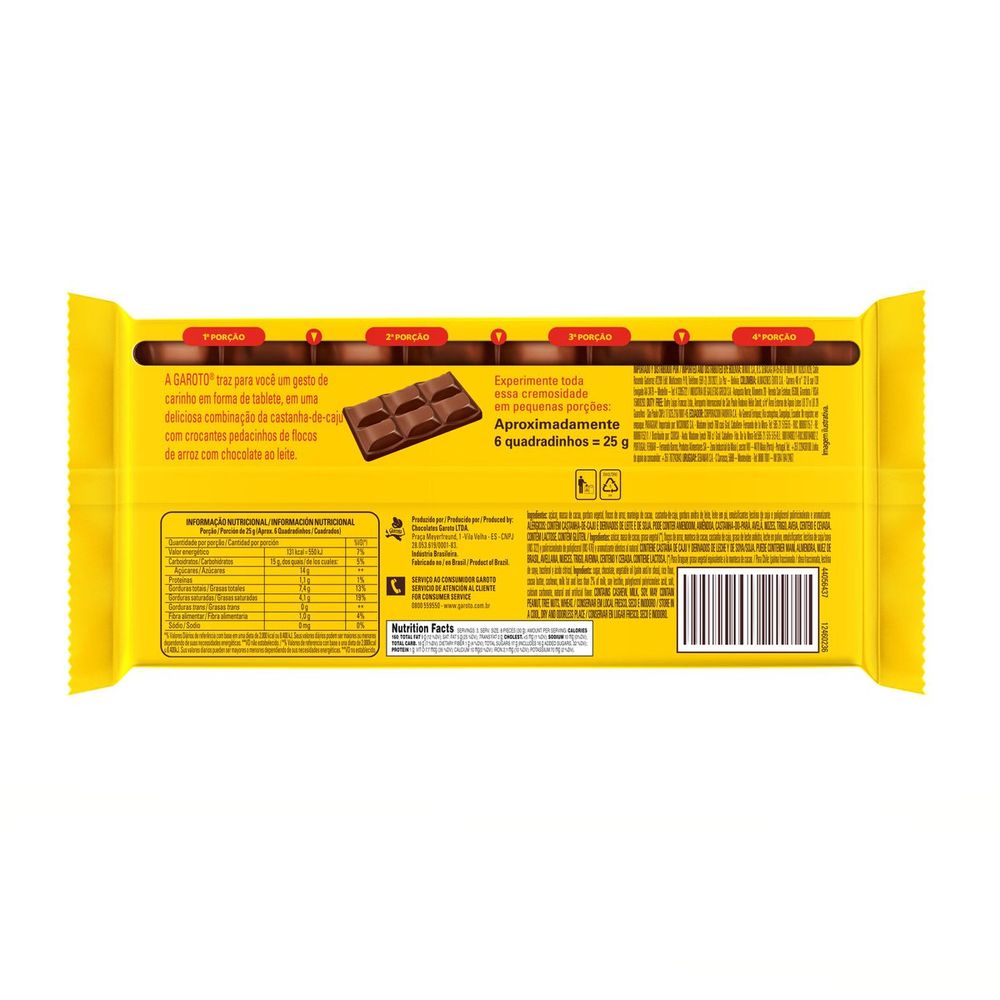 Chocolate Garoto Serenata de Amor 90G anossadrogaria