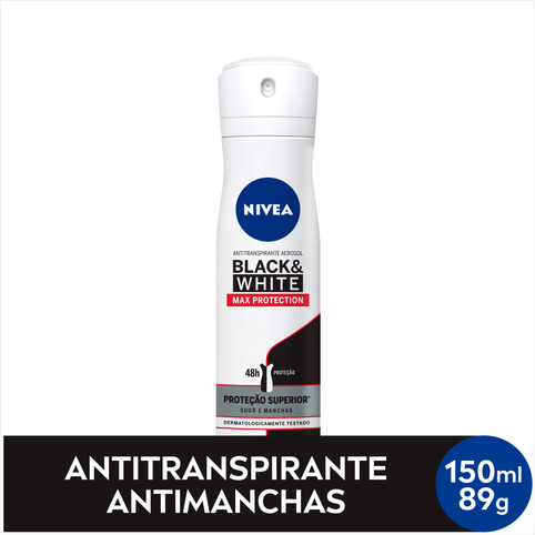 Desodorante Aerosol Nivea da Black & White Máxima Proteção Feminino 150ml