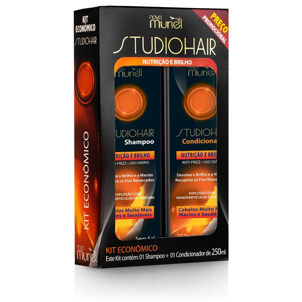 Kit Shampoo + Condicionador Muriel Studio Hair nutrição e brilho 250ml anossadrogaria