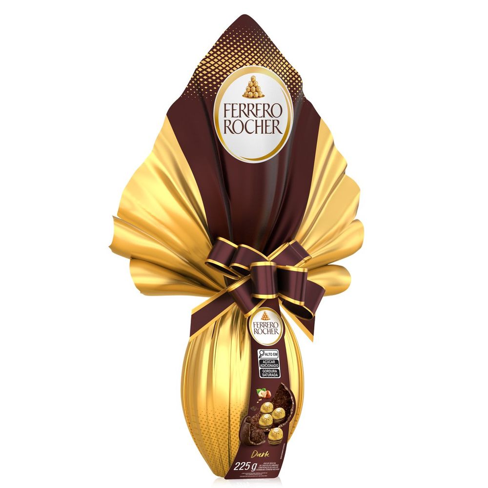 Ovo de Páscoa Ferrero Rocher Dark Chocolate Amargo com 4 Bombons
