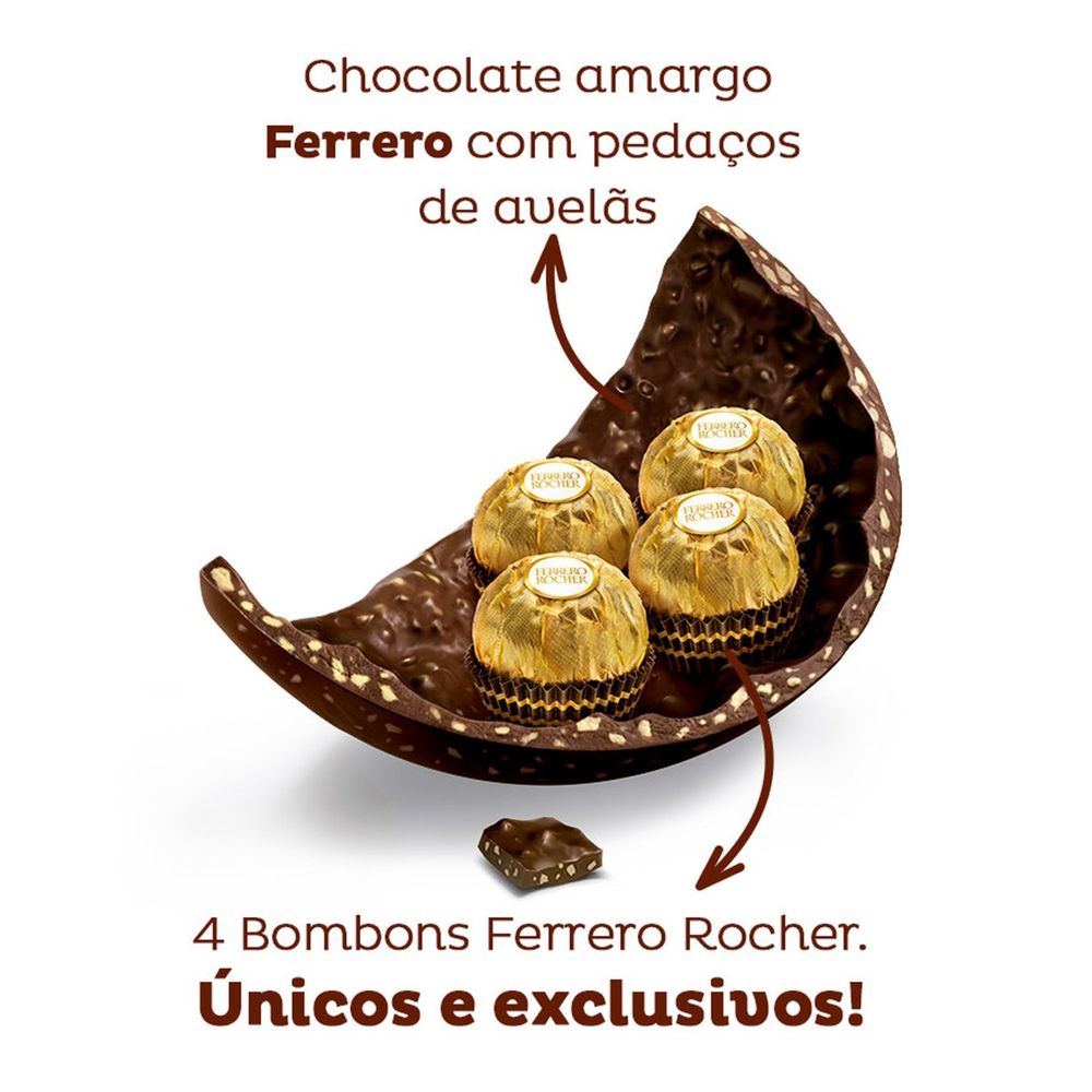 Ovo de Páscoa Ferrero Rocher Dark Chocolate Amargo com 4 Bombons