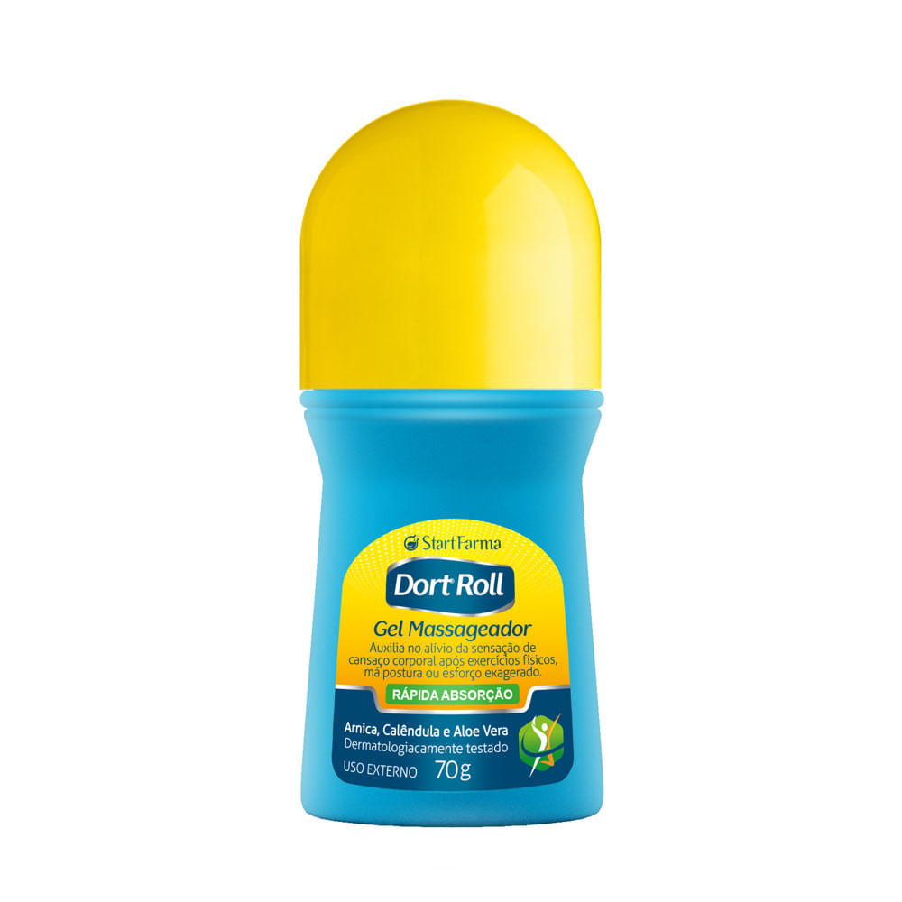 Gel Massageador Start Farma Dort Roll Arnica, Calêndula e Aloe Vera 70g