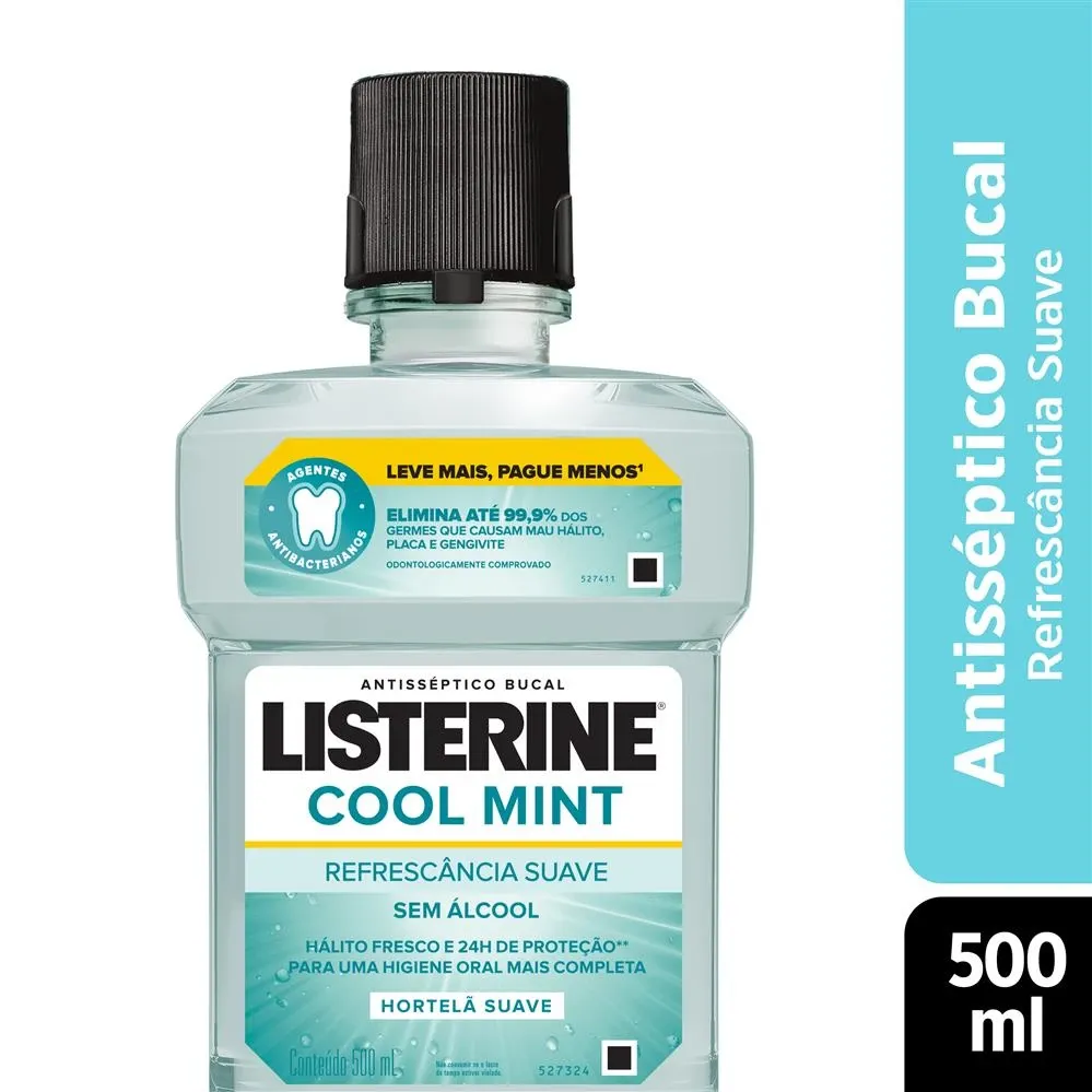 Antisséptico Bucal Listerine Cool Mint Zero Menta Suave 500ml