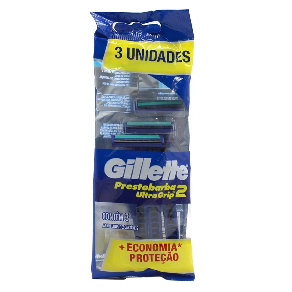Aparelho de Barbear Gillette Prestobarba Ultragrip 2 Com 3 Unidades