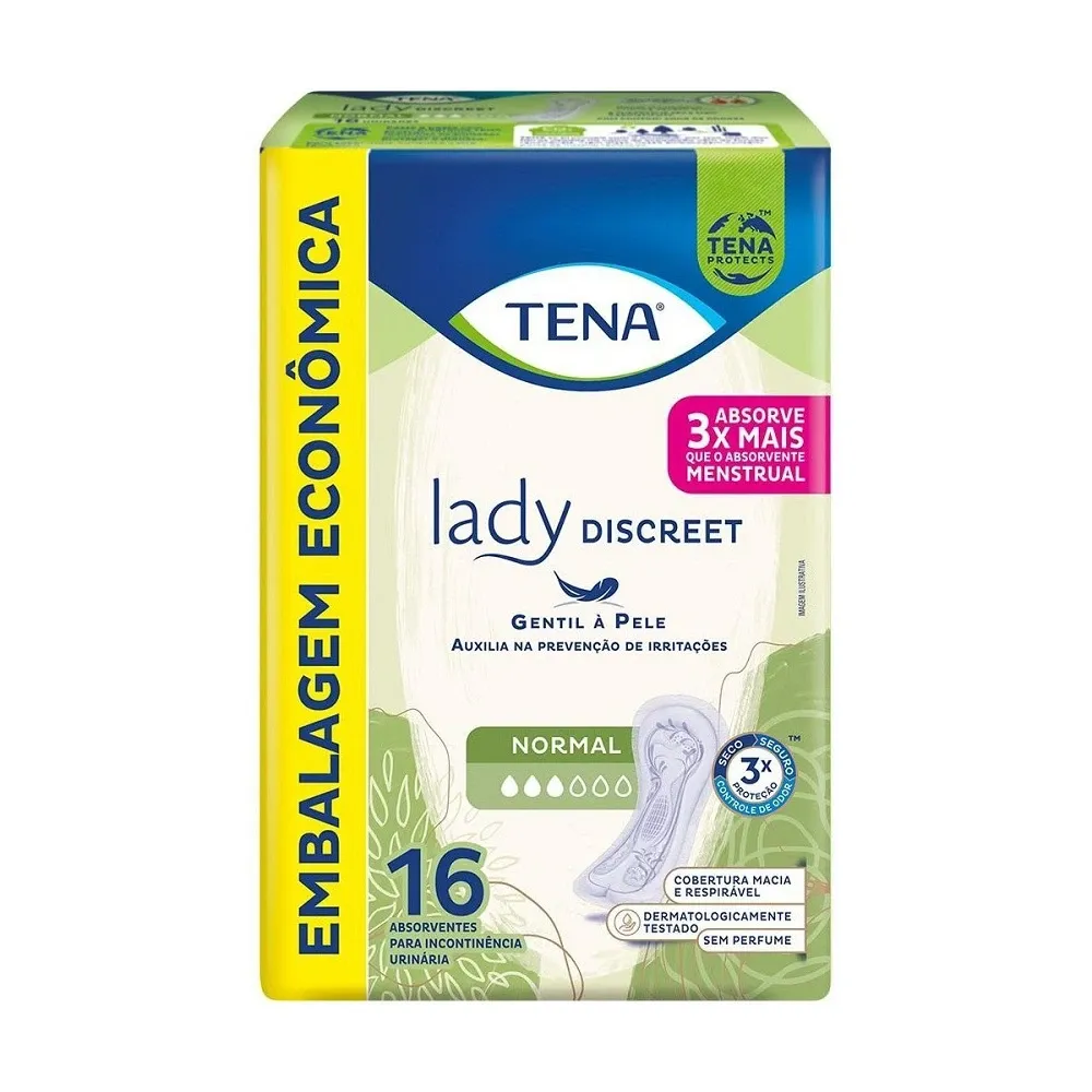Absorvente para Incontinência Urinária Tena Lady Discreet Normal com 16 Unidade
