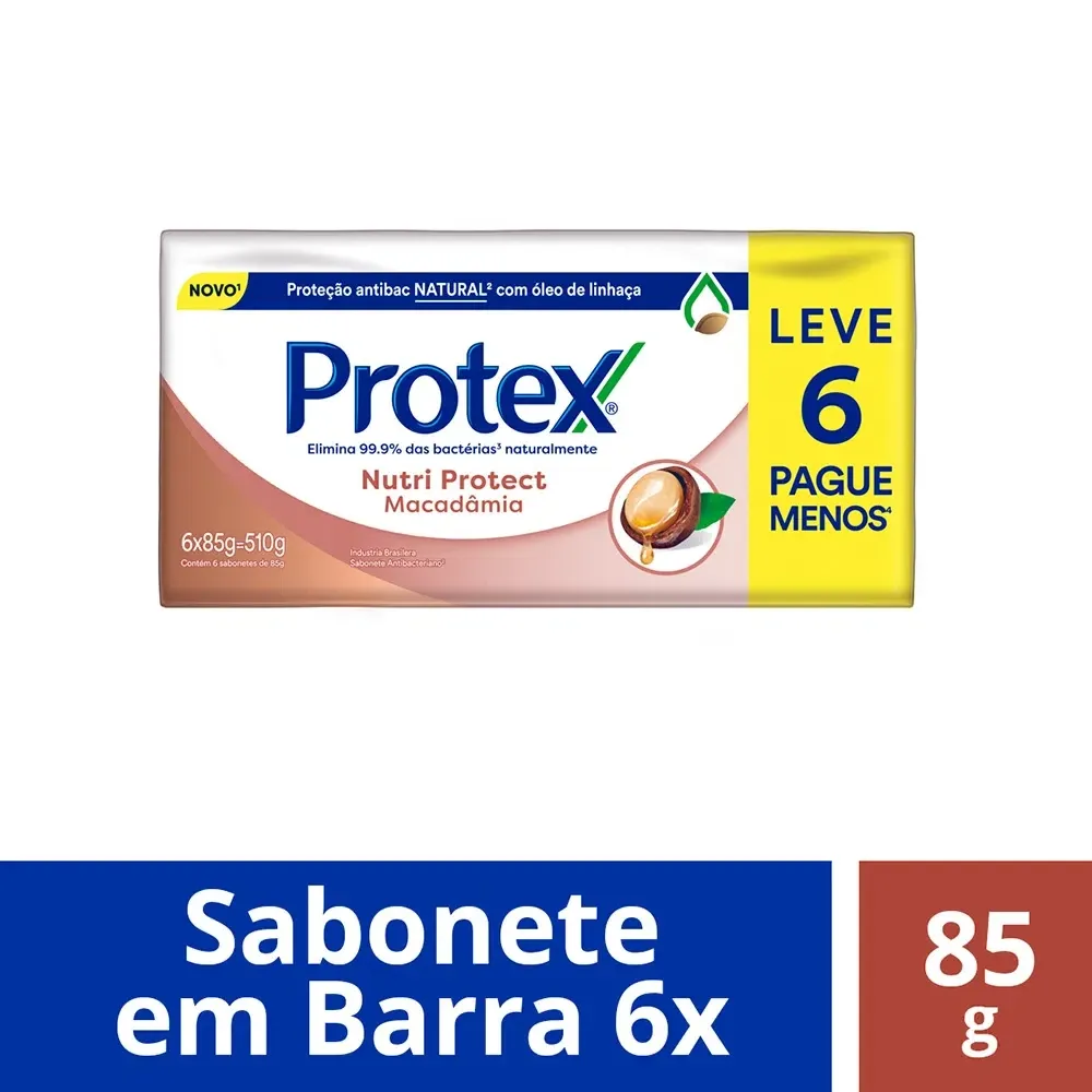 Kit Sabonete Barra Protex 85g Macadamia Leve 6 Pague Menos