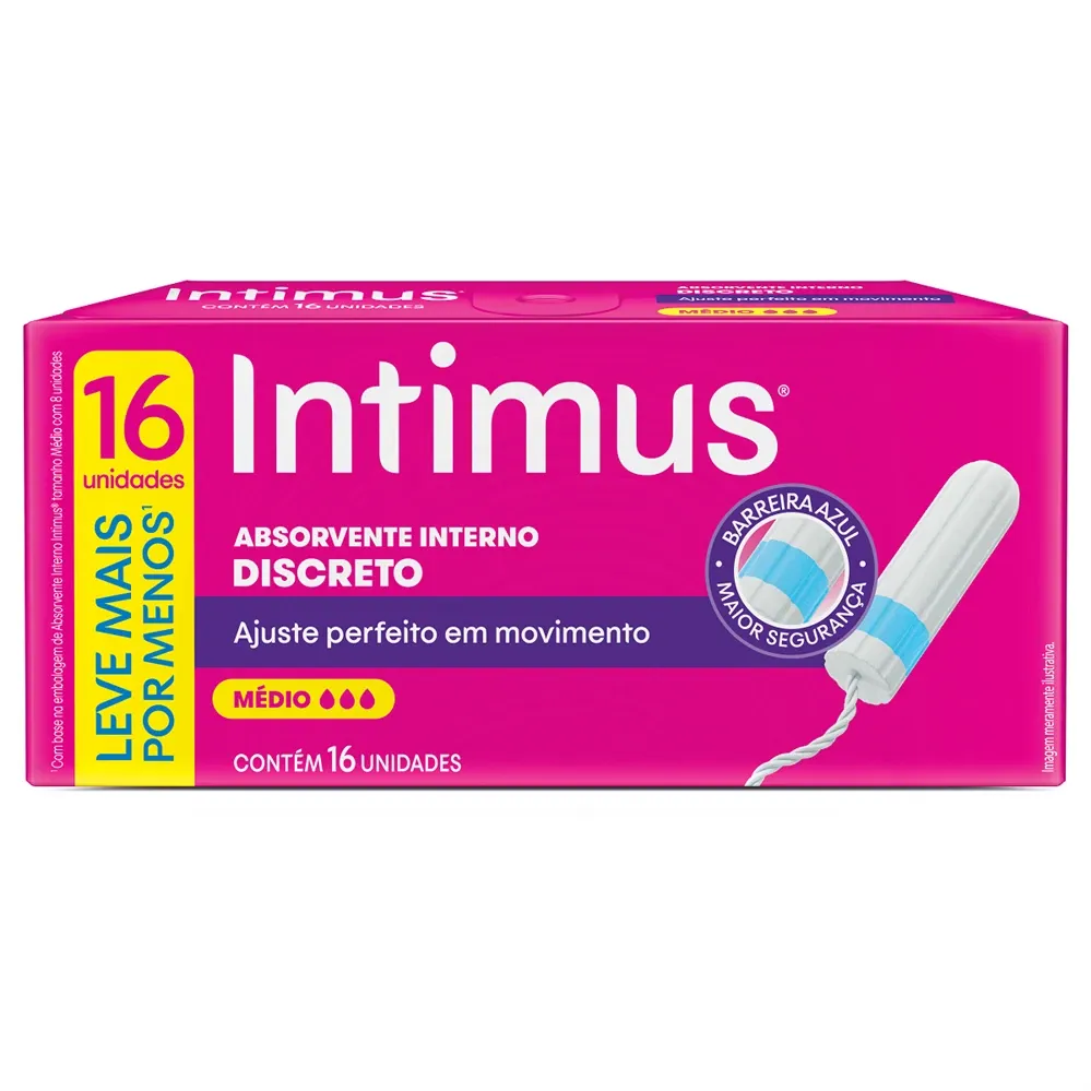 Absorvente Interno Intimus Médio com 16 Leve Mais por Menos