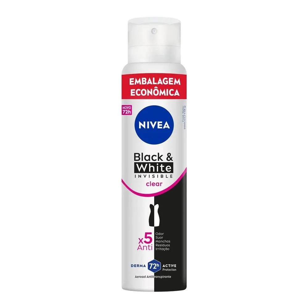 Desodorante Aerosol Nivea Black White Invisible Clear 200ml