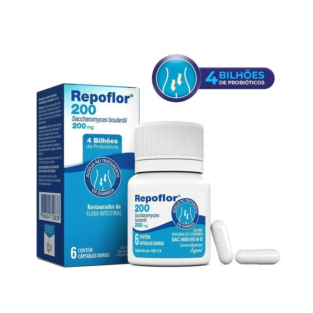 Repoflor 200mg com 6 Cápsulas