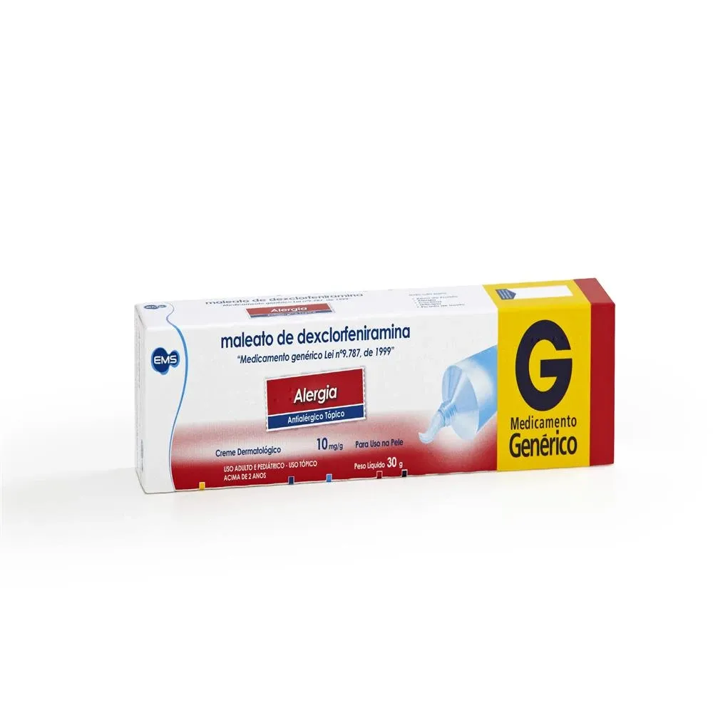 Maleato de Dexclorfeniramina 10mg Creme 30g EMS