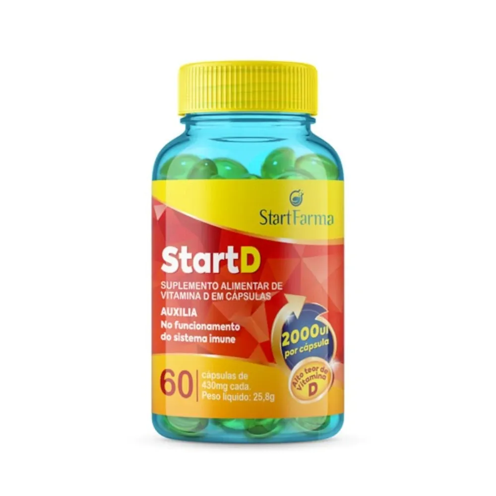Suplemento Alimentar Vitamina D 2.000UI Start com 60 Cápsulas