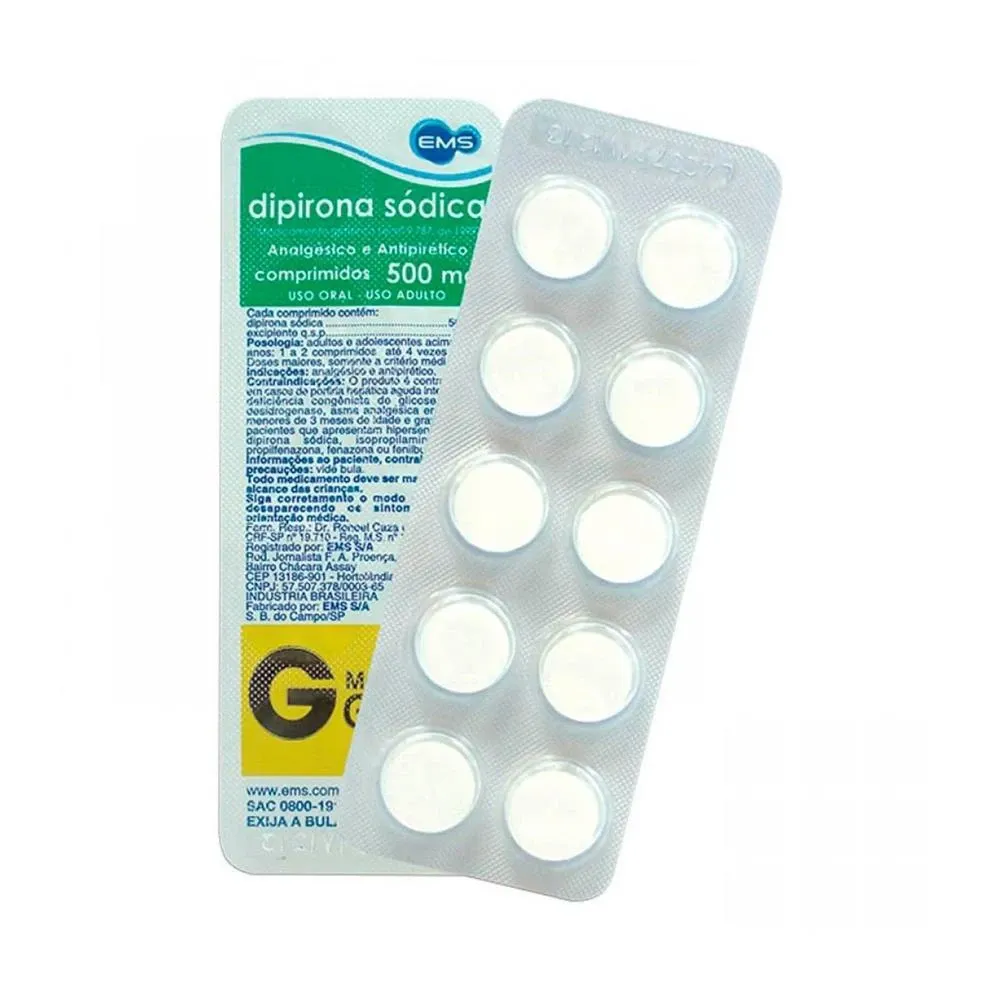 Dipirona 500mg com 10 comprimidos EMS