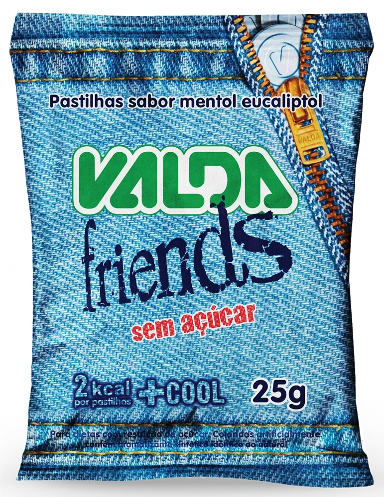 Pastilhas Valda Friends Sem Açúcar Mentol Eucaliptol 25g