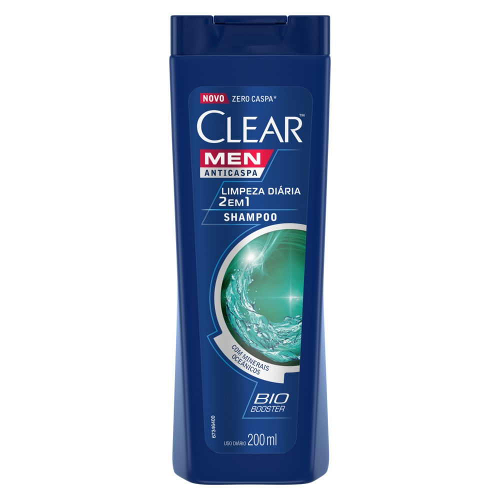 Shampoo Anticaspa Clear Men 2x1 Limpeza Diária 200ml