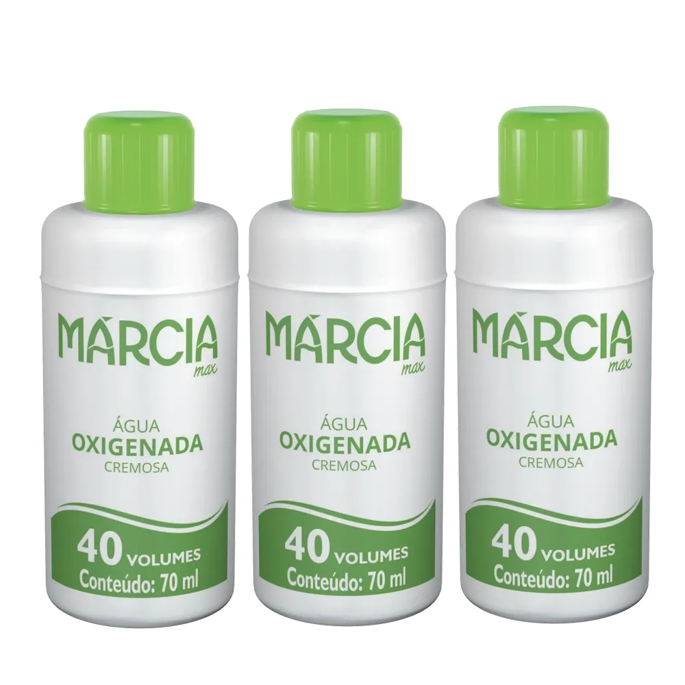 Água Oxigenada Márcia Max 40 Volumes 70ml com 3 Unidades