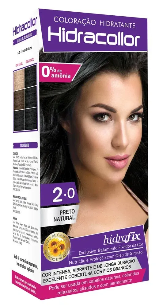 Tintura Creme Kit Hidracollor Preto Natural 2.0