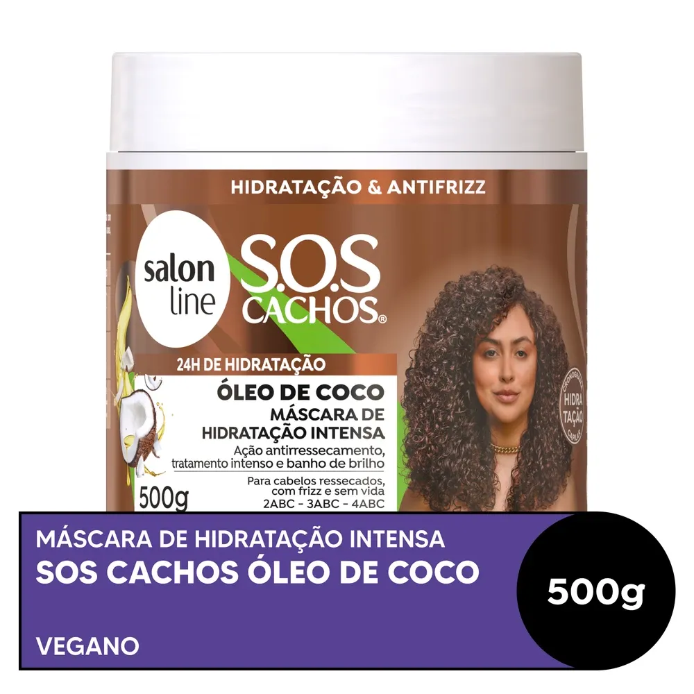 Máscara de Hidratação Salon Line SOS Cachos Óleo de Coco Hidratação Absoluta 500g