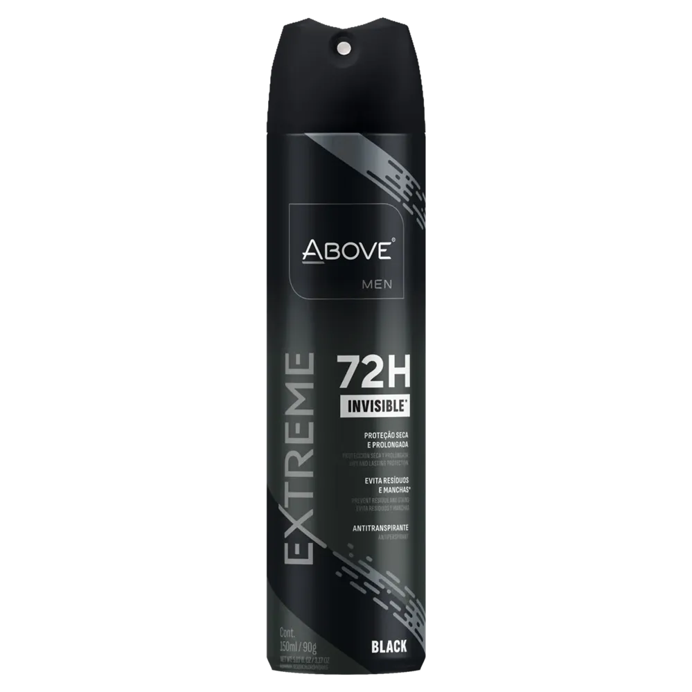 Antitranspirante Aerossol Invisible Black 72h Above Men Extreme 150ml