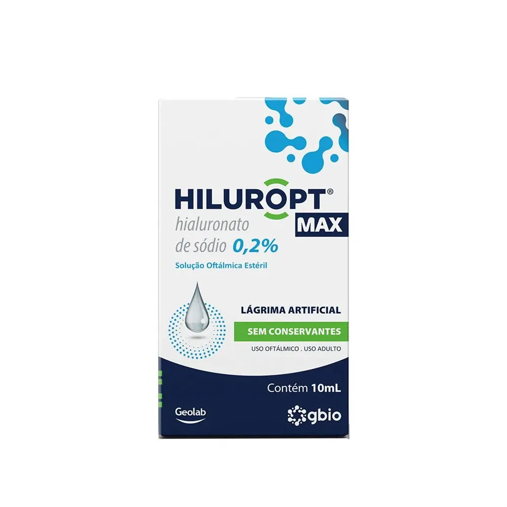 Hiluropt Max Hialuronato de Sódio 0,20% Solução Oftálmica 10ml