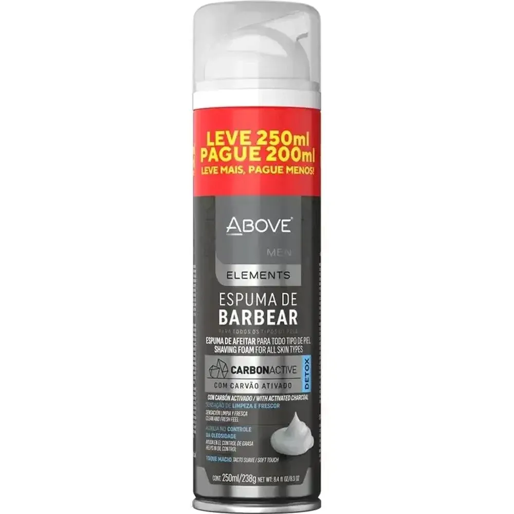 Espuma de Barbear Above com Carvao Ativado 250ml