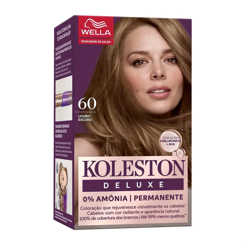Kit Tintura Colorante Permanente Koleston Deluxe Louro Escuro 60