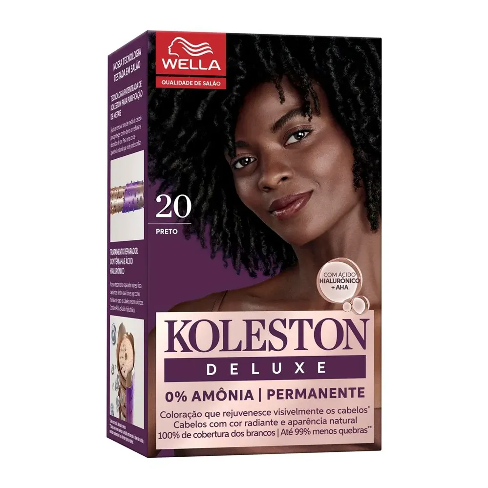 Kit Tintura Colorante Permanente Koleston Deluxe Preto 20