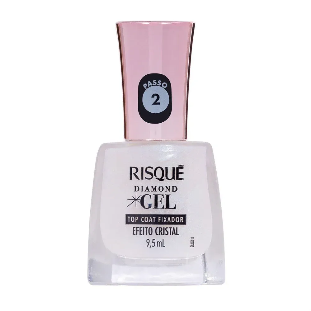 Esmalte Risqué Diamond Top Gel Cremoso Efeito Cristal 9,5ml