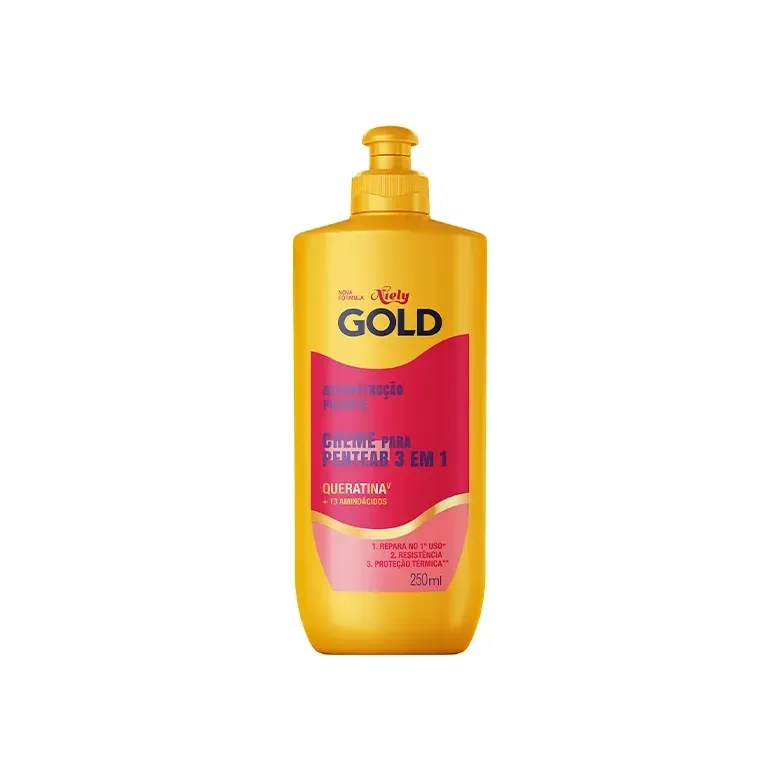 Creme Para Pentear Niely Gold Reconstrução Potente Queratina-V 250g