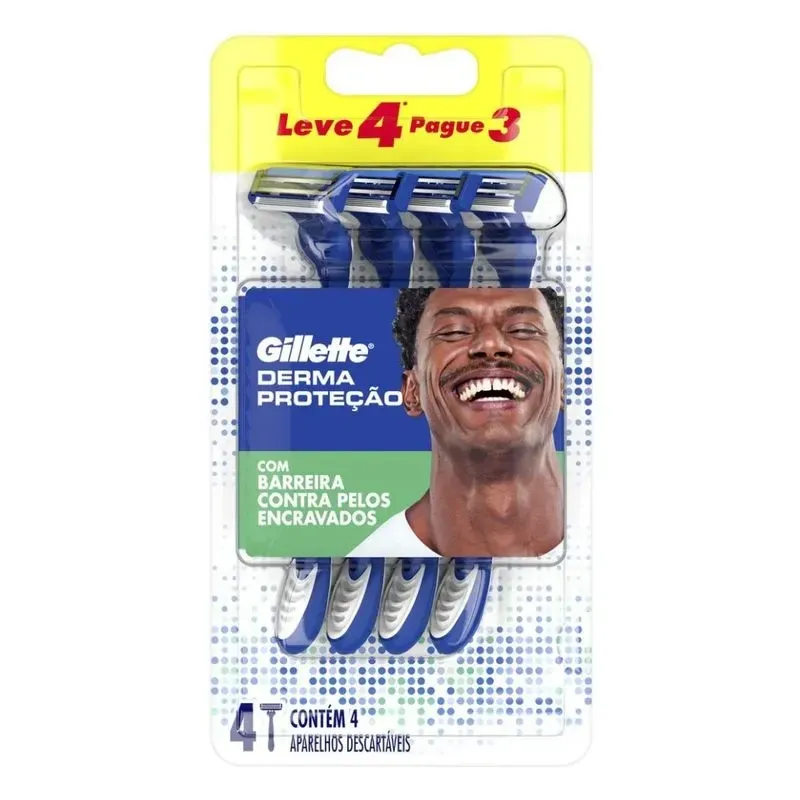 Aparelhos De Barbear Gillette Derma Proteção Com 4 Unidades