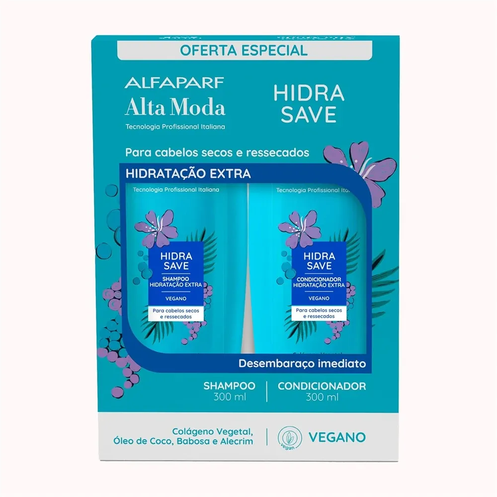Kit Shampoo + Condicionador Hidra Save Altamoda com 300ml