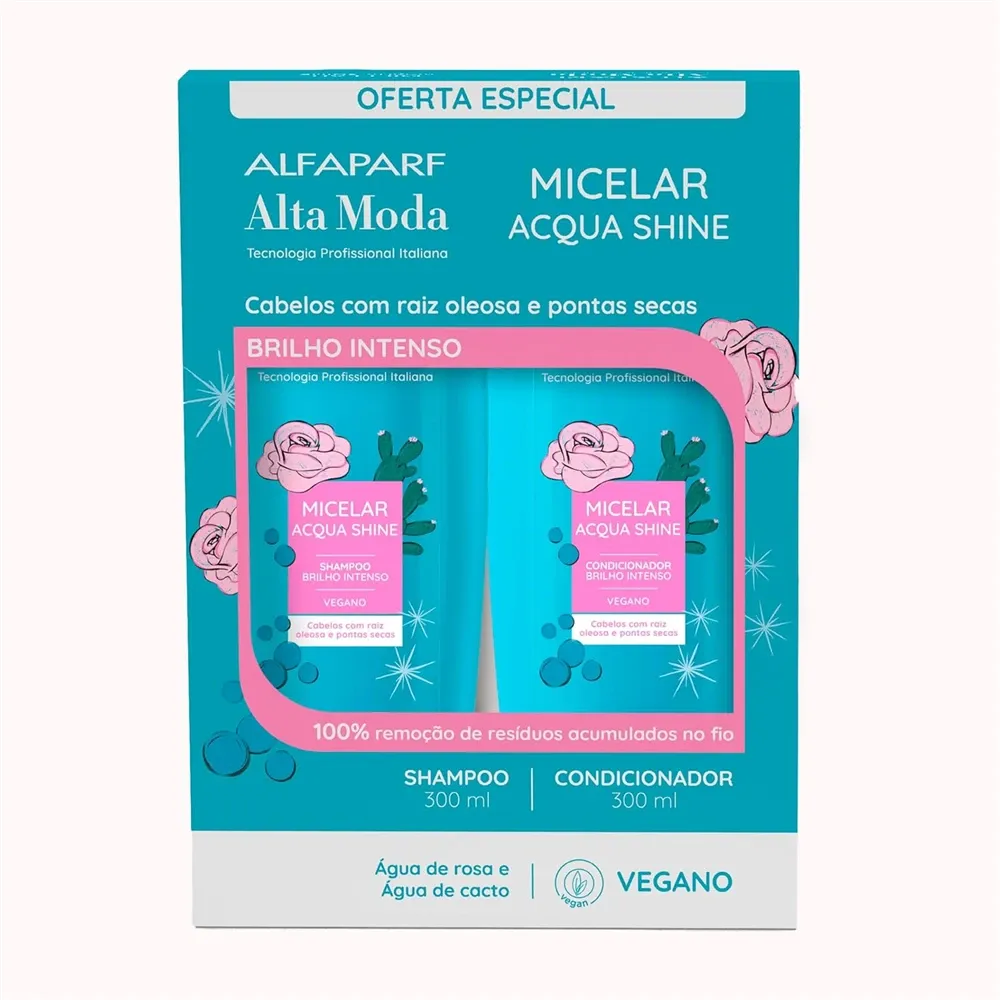 Kit Shampoo + Condicionador Micelar Accqua Shine Altamoda com 300ml