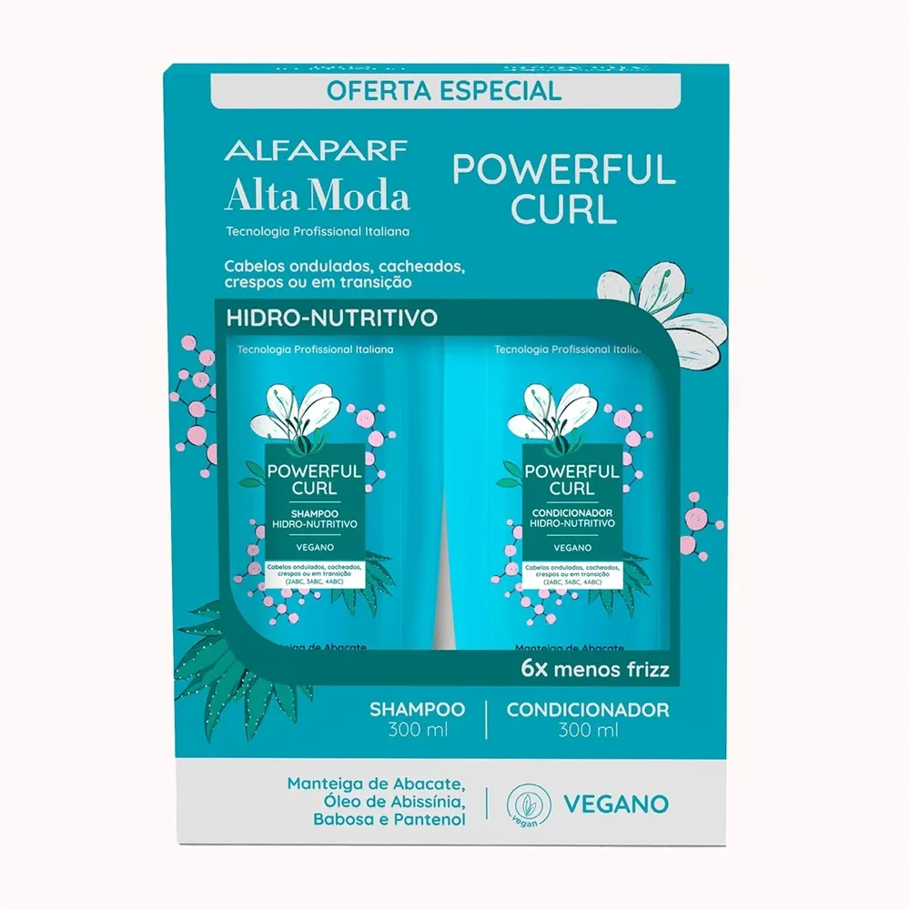 Kit Shampoo + Condicionador PowerFul Curl Altamoda com 300ml