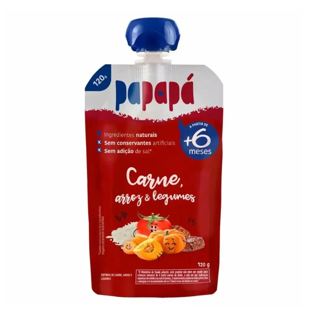 Papinha Papapá Carne, Arroz e Legumes 120g