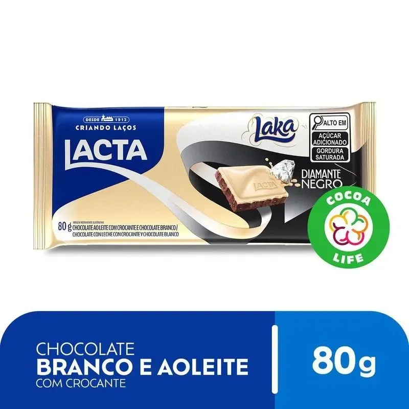 Chocolate Lacta Laka Diamante Negro 80g