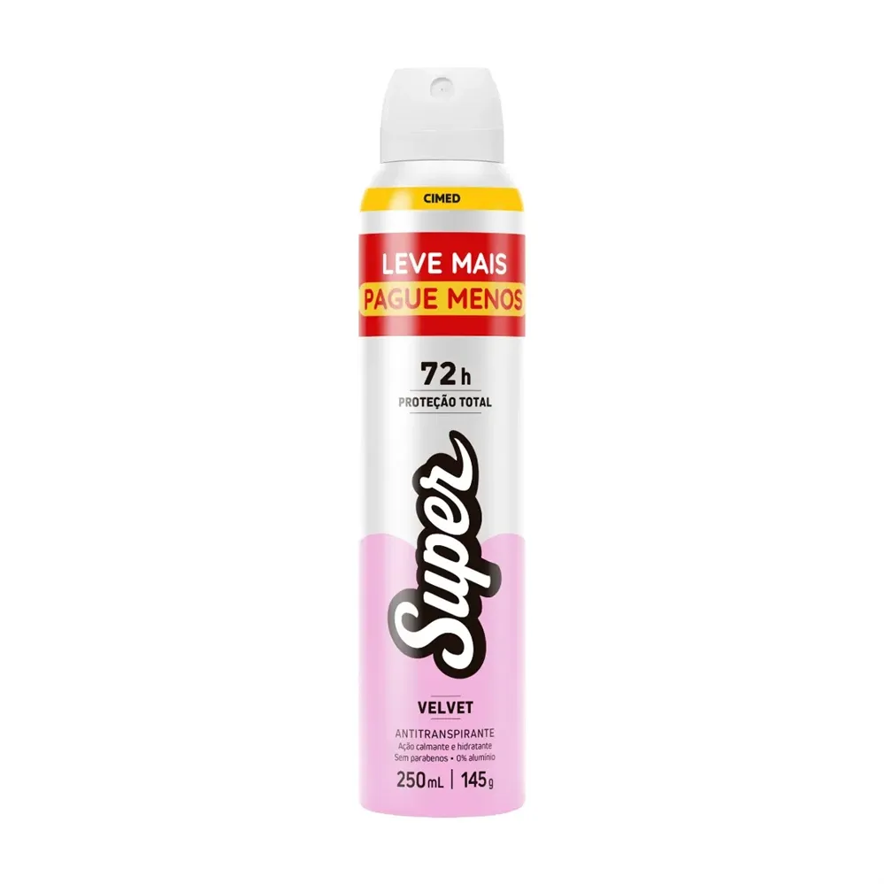 Desodorante Aerosol Cimed Super Velvet 250ml Leve Mais Pague Menos