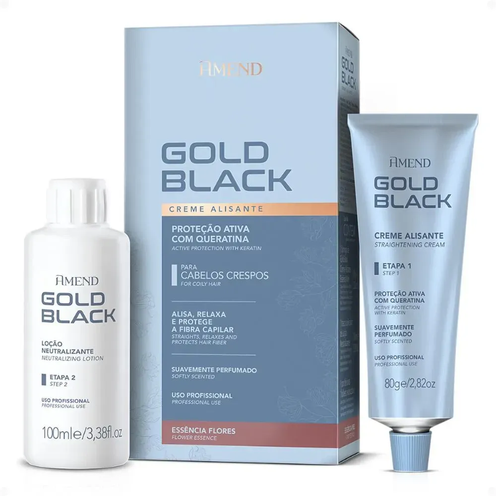 Kit Creme Alisante Amend Gold Black