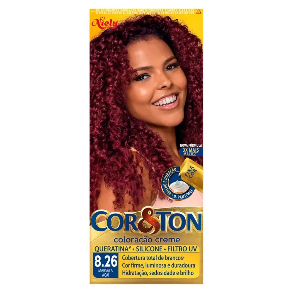 Tintura Creme Cor&Ton Mini Kit 8.26 Marsala Açai