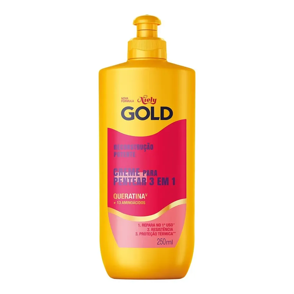 Creme Para Pentear Niely Gold Reconstrução Potente Queratina  500g