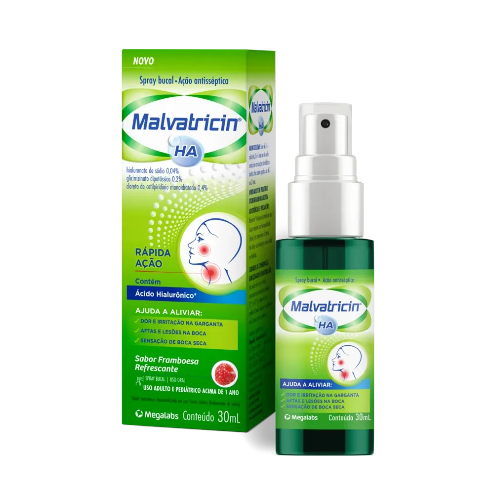 Malvatricin HA Fresh Spray com 30ml Sabor Framboesa
