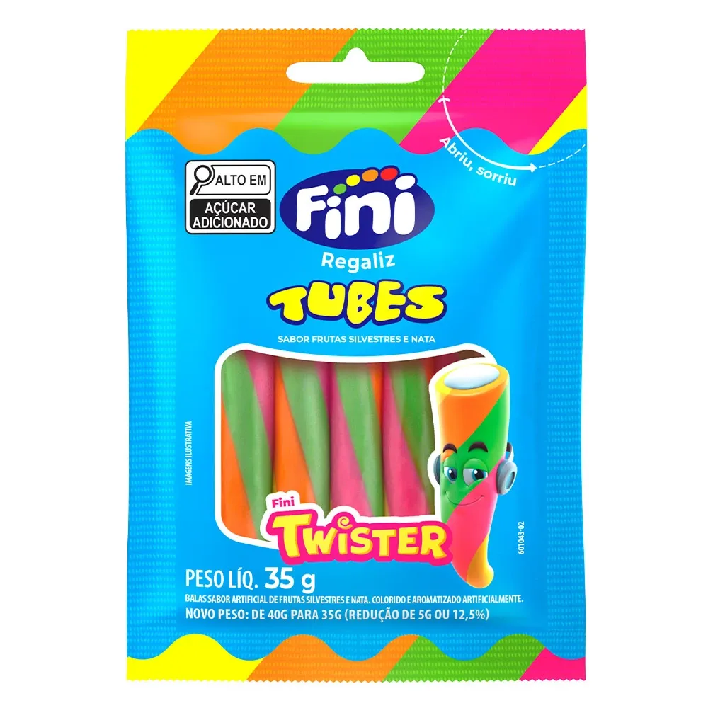 Balas de Gelatina Fini Tubes Twister 35g