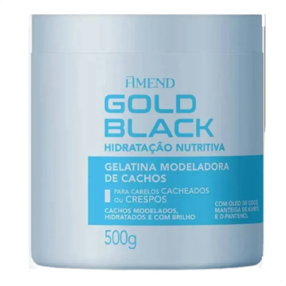 Gelatina Modeladora de Cachos Amend Gold Black Hidratação Nutritiva 500g