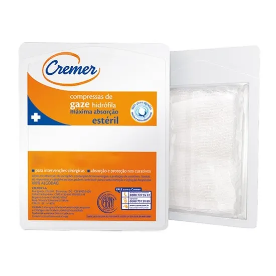 Compressa de Gaze Cremer Estrela 13 Fios Estéril 7,5 x 7,5cm